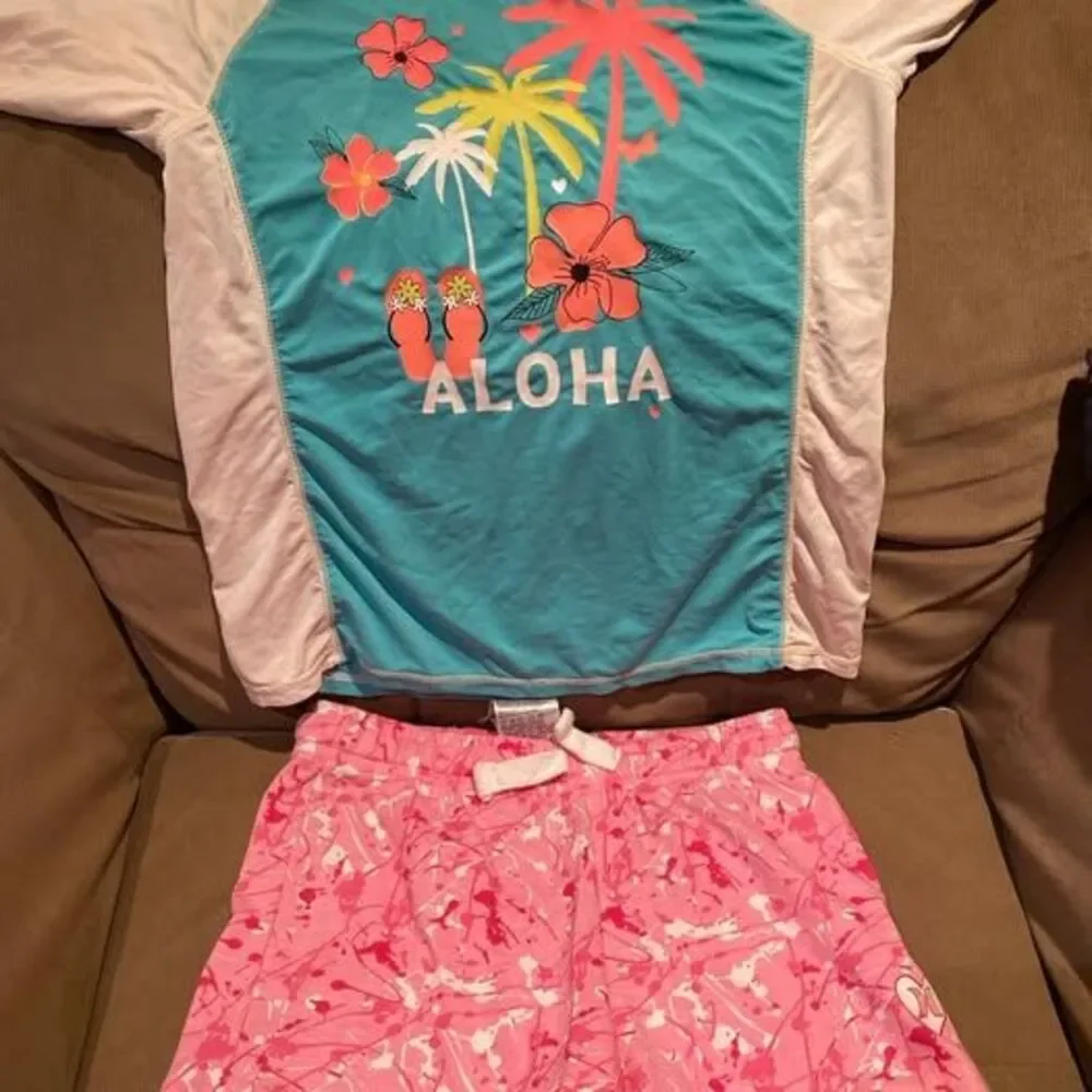 Lot of six swimsuits Justice  Wonder Nation & Almost Famous cover-up 10-12 years